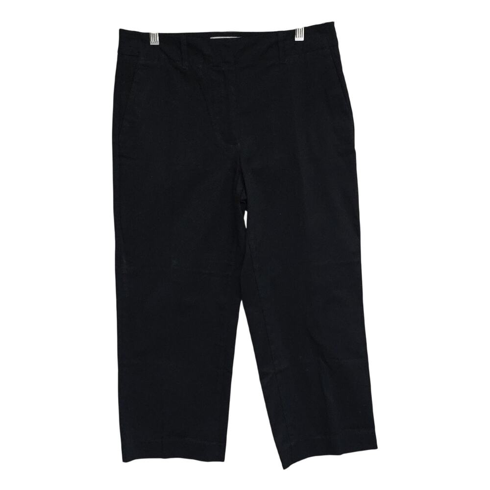 NWOT Talbots Womens Sz 6 Chino Black Business Casual Goth Pockets Ankle Pants